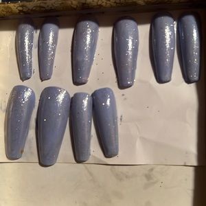 Blue night sky nails